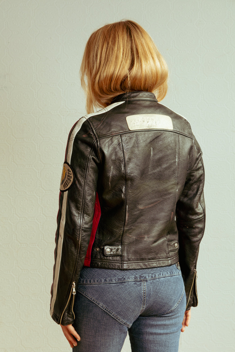 Vintage Y2K Black Leather Motorcycle Jacket