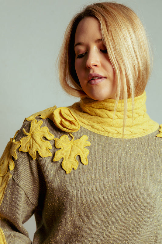 Vintage 80s Designer ESCADA Knit Turtleneck Sweater