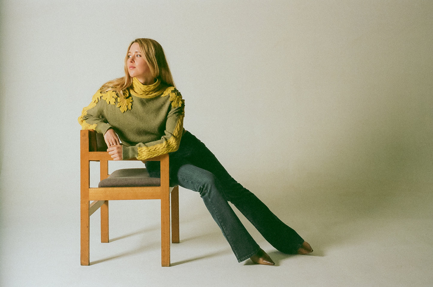 Vintage 80s Designer ESCADA Knit Turtleneck Sweater