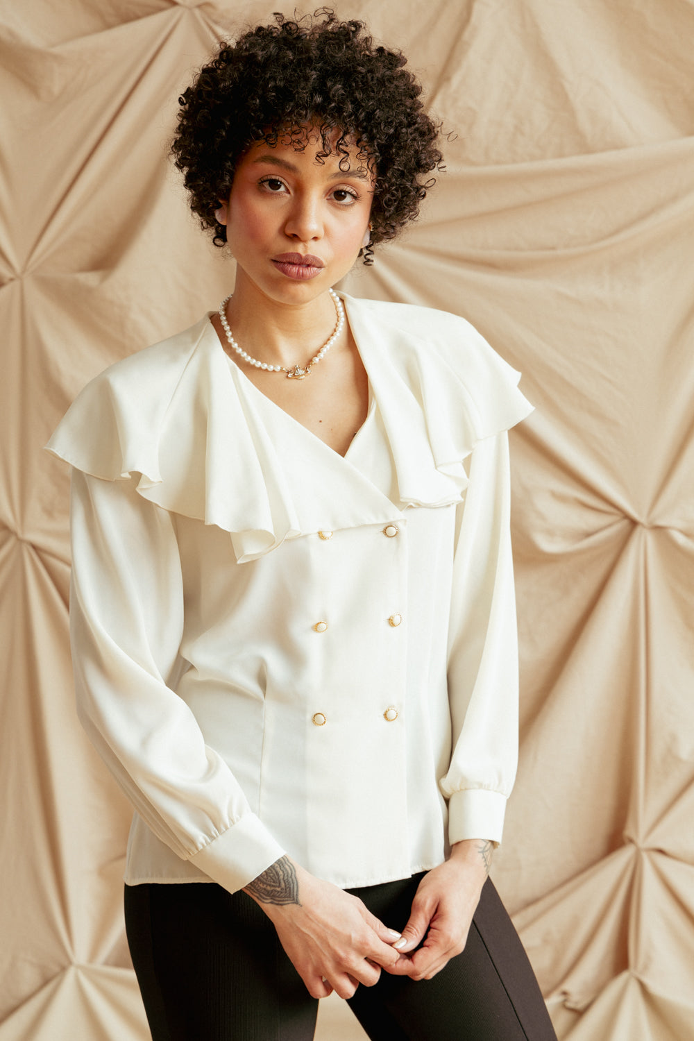 Vintage 80s Flowy Blouse