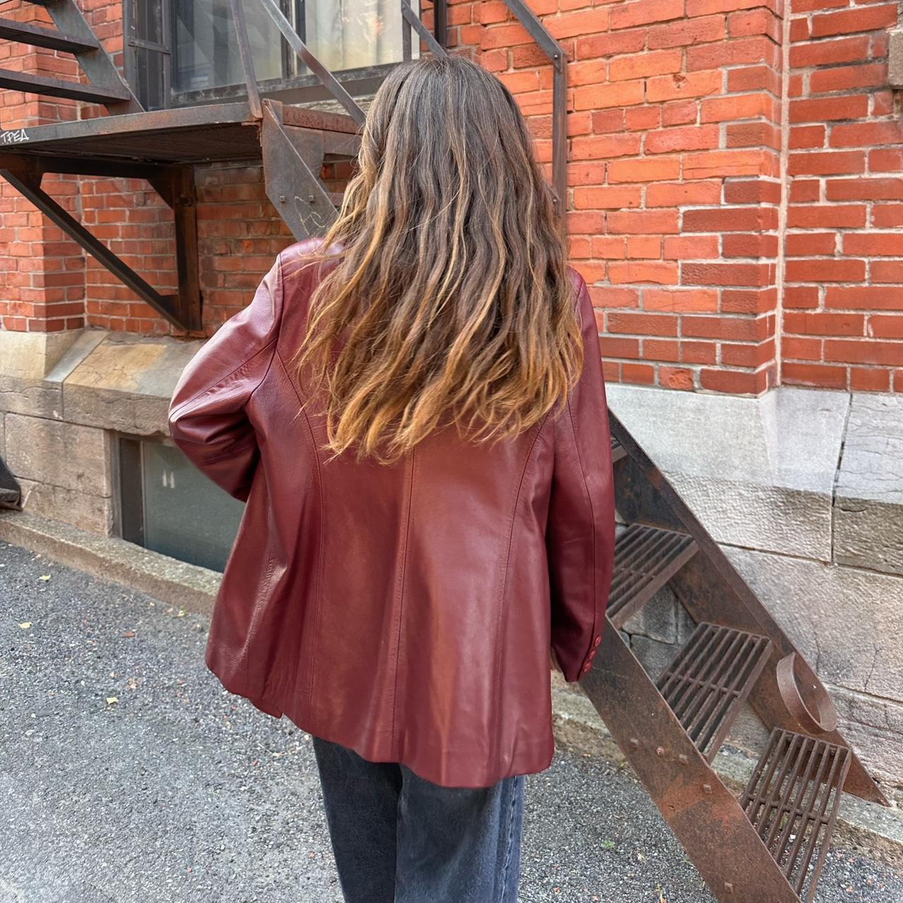 Vintage 2000's deep red leather jacket