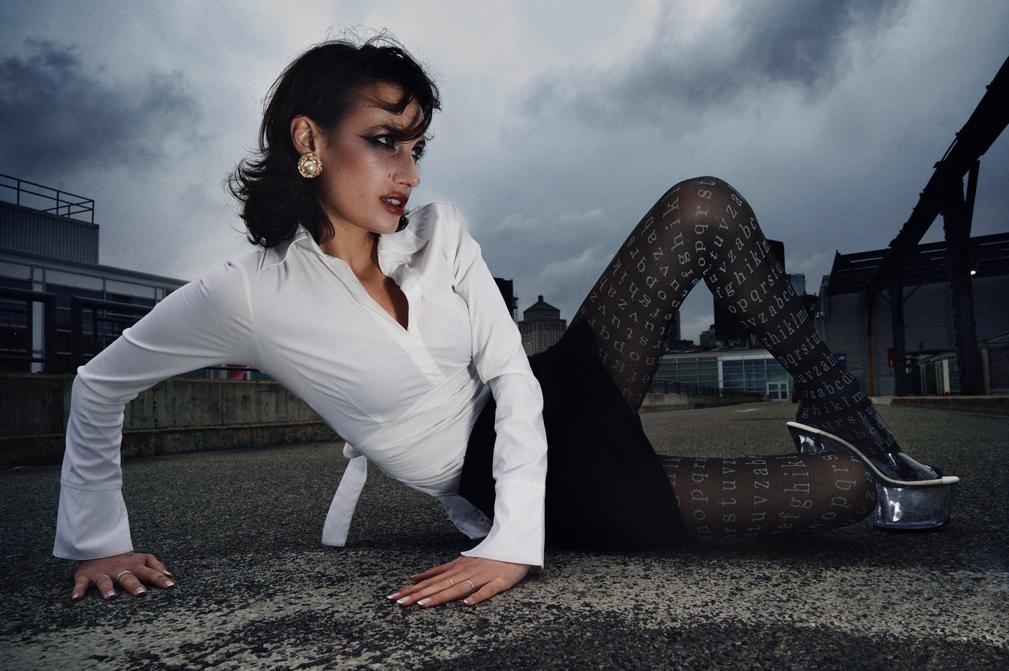 Vintage 90's dead stock printed tights