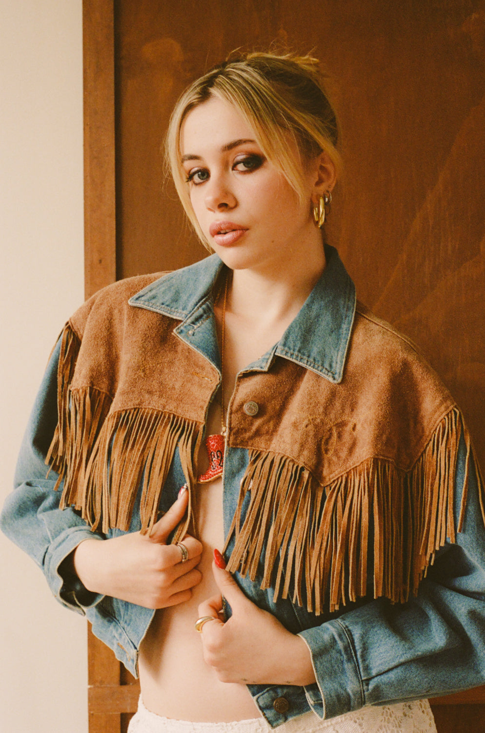 Vintage Western Denim and Suede Matching Set