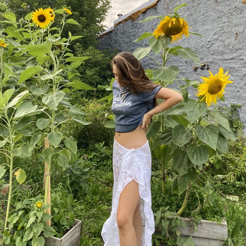 Up-cycled lace ruffle skirt