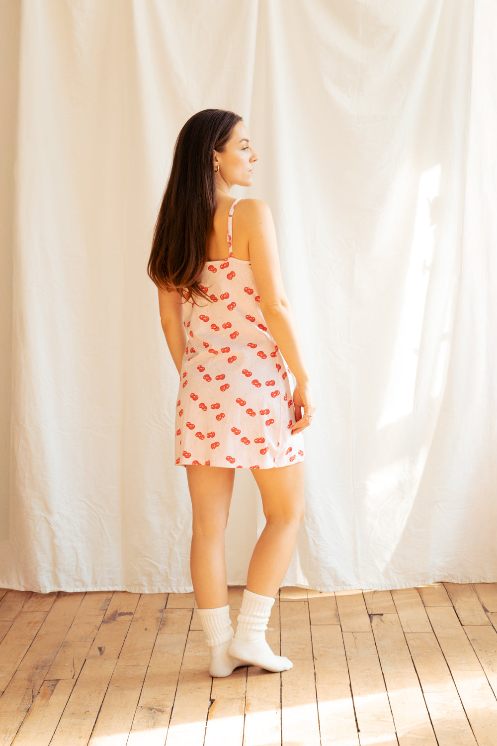 Vintage Y2K Cherry Print Slip Dress