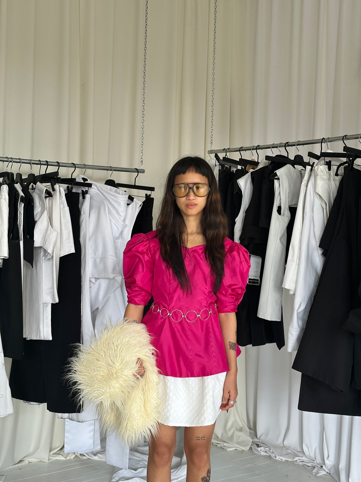 Vintage 80s Pink Puff Sleeve Top