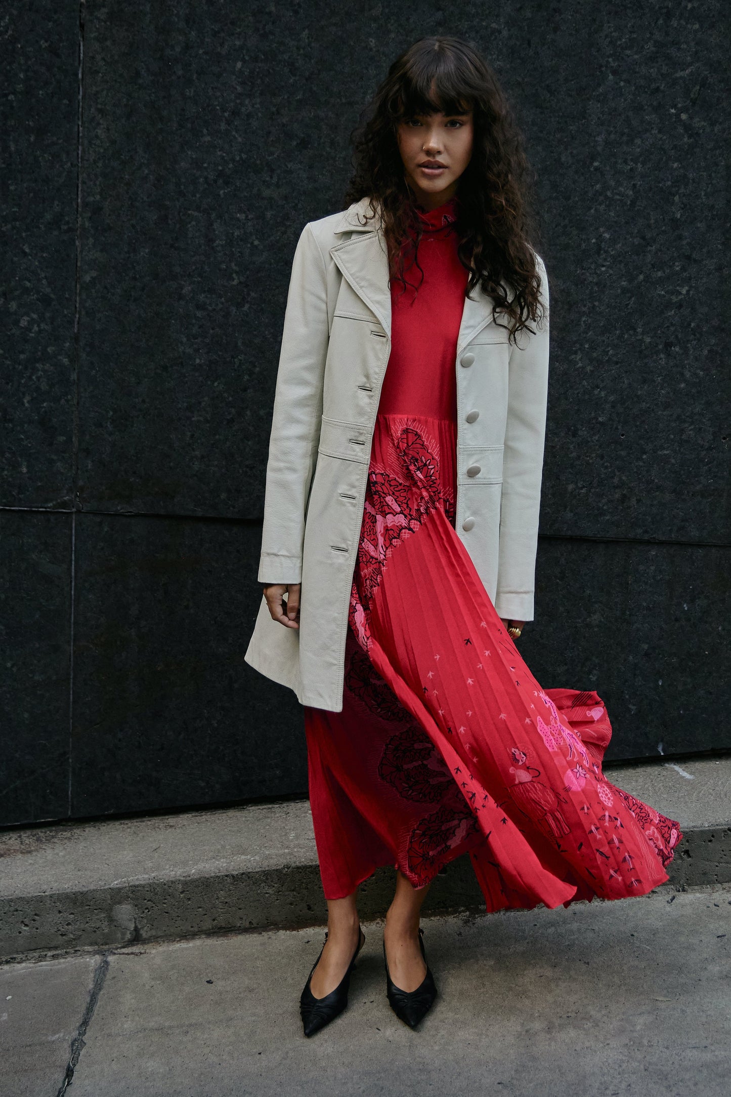 Valentino Pleated Maxi Dress