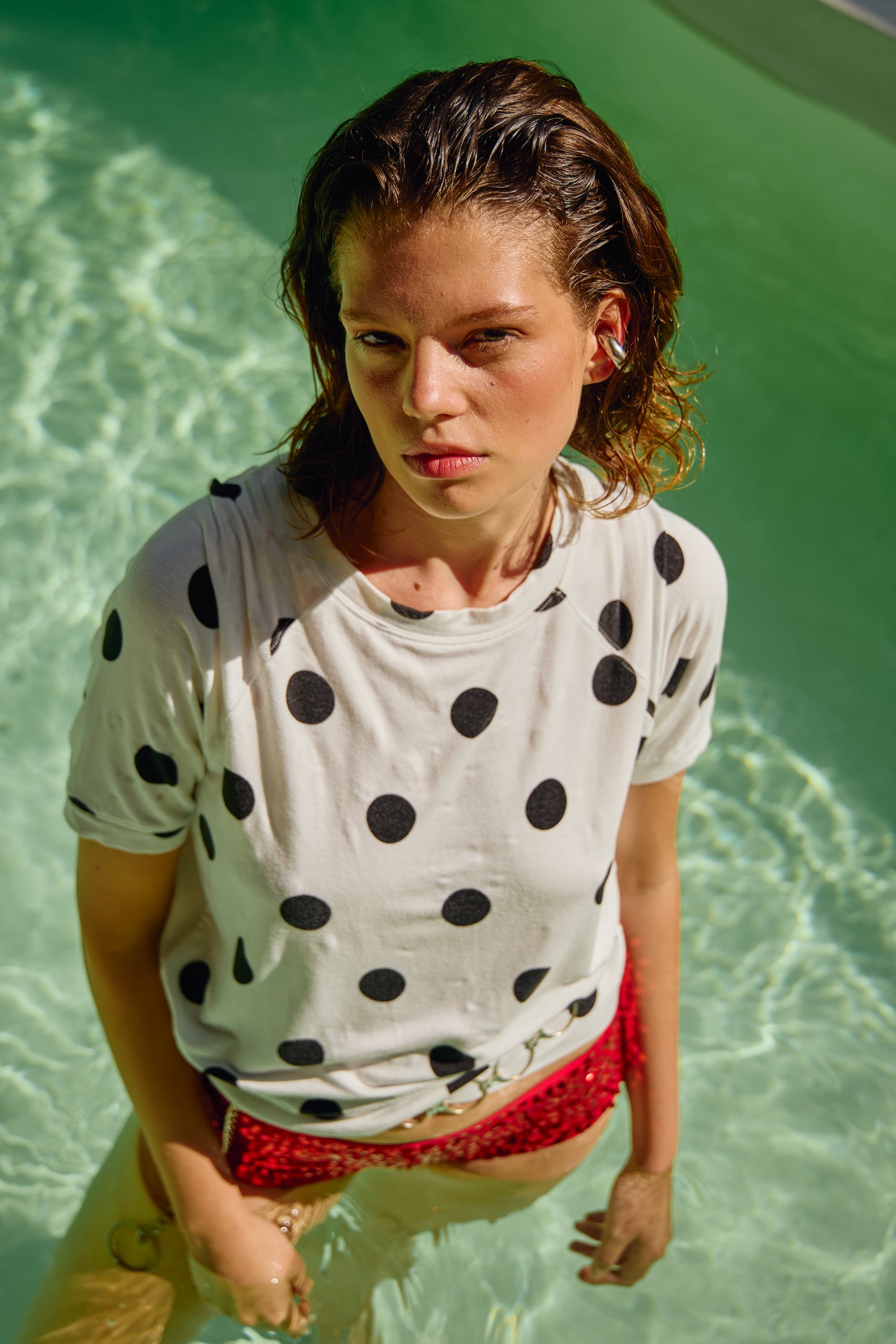 Red Sequin Short Shorts