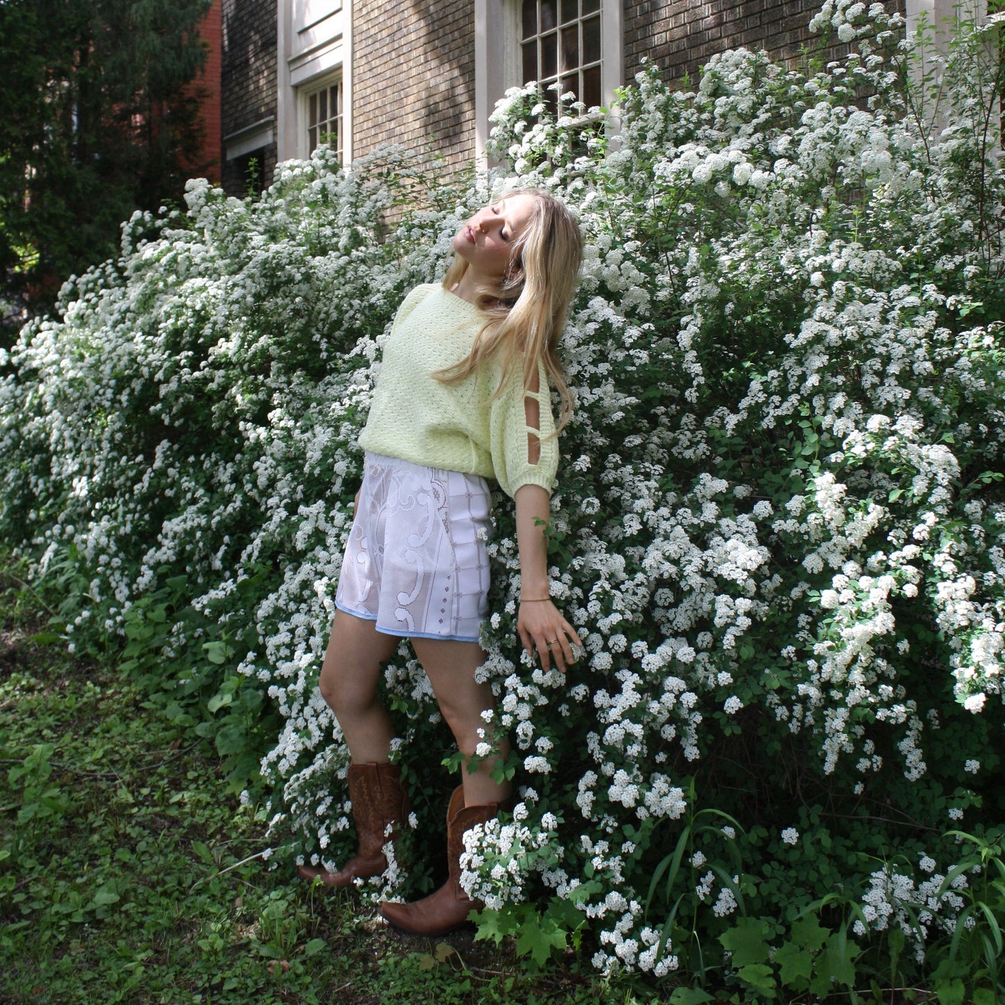 Up-cycled handmade lace shorts