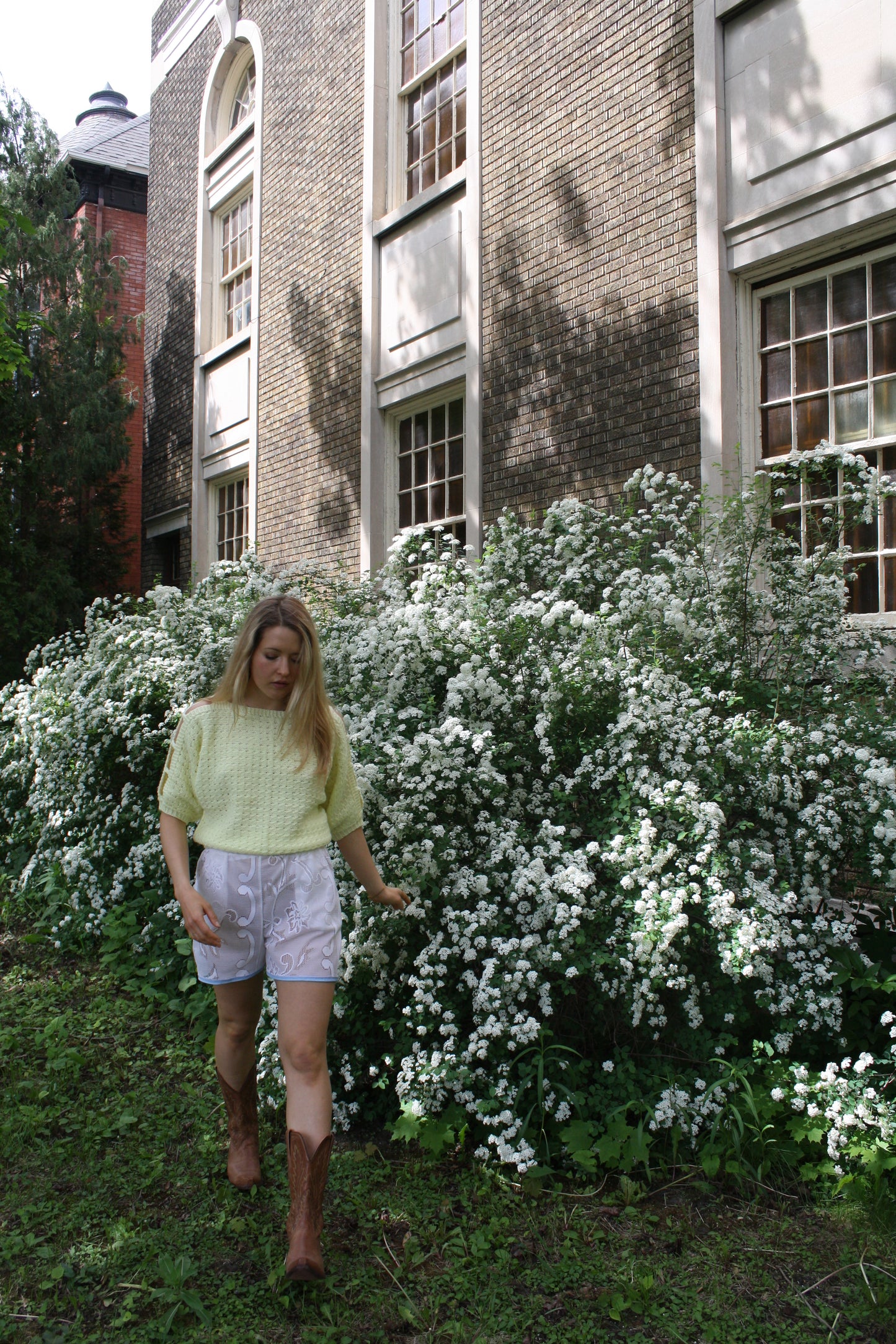 Up-cycled handmade lace shorts