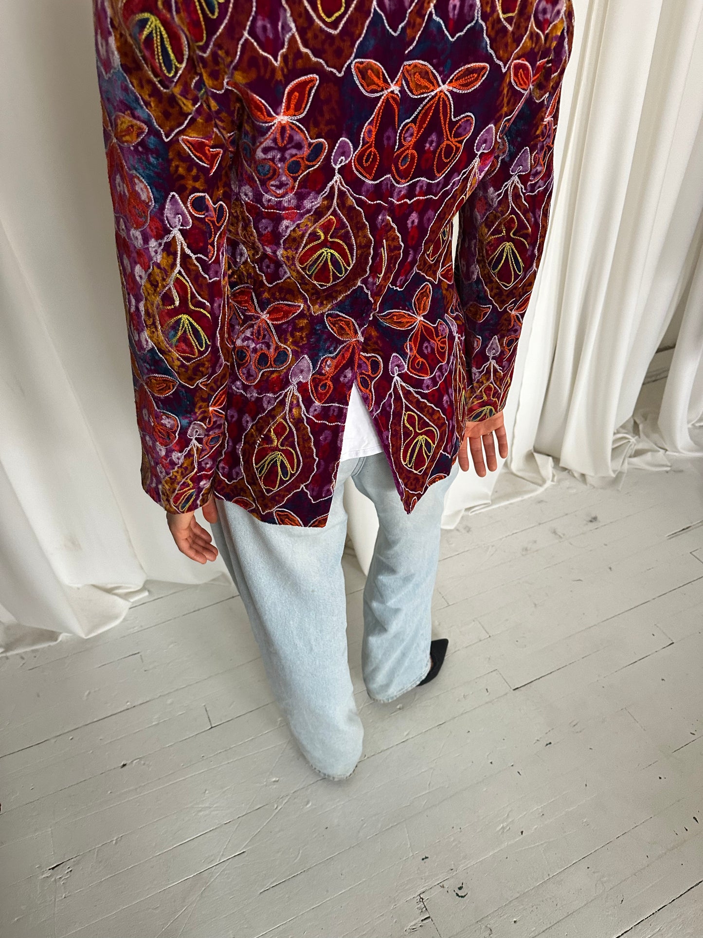 Vintage One-of-One Velvet Embroidered Blazer