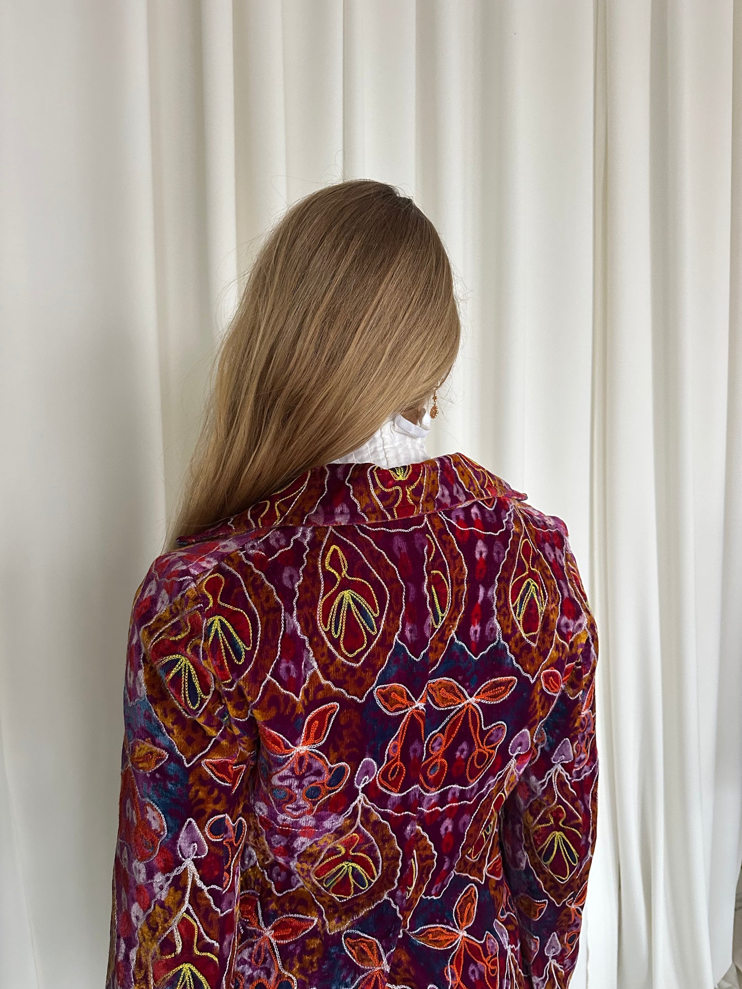 Vintage One-of-One Velvet Embroidered Blazer