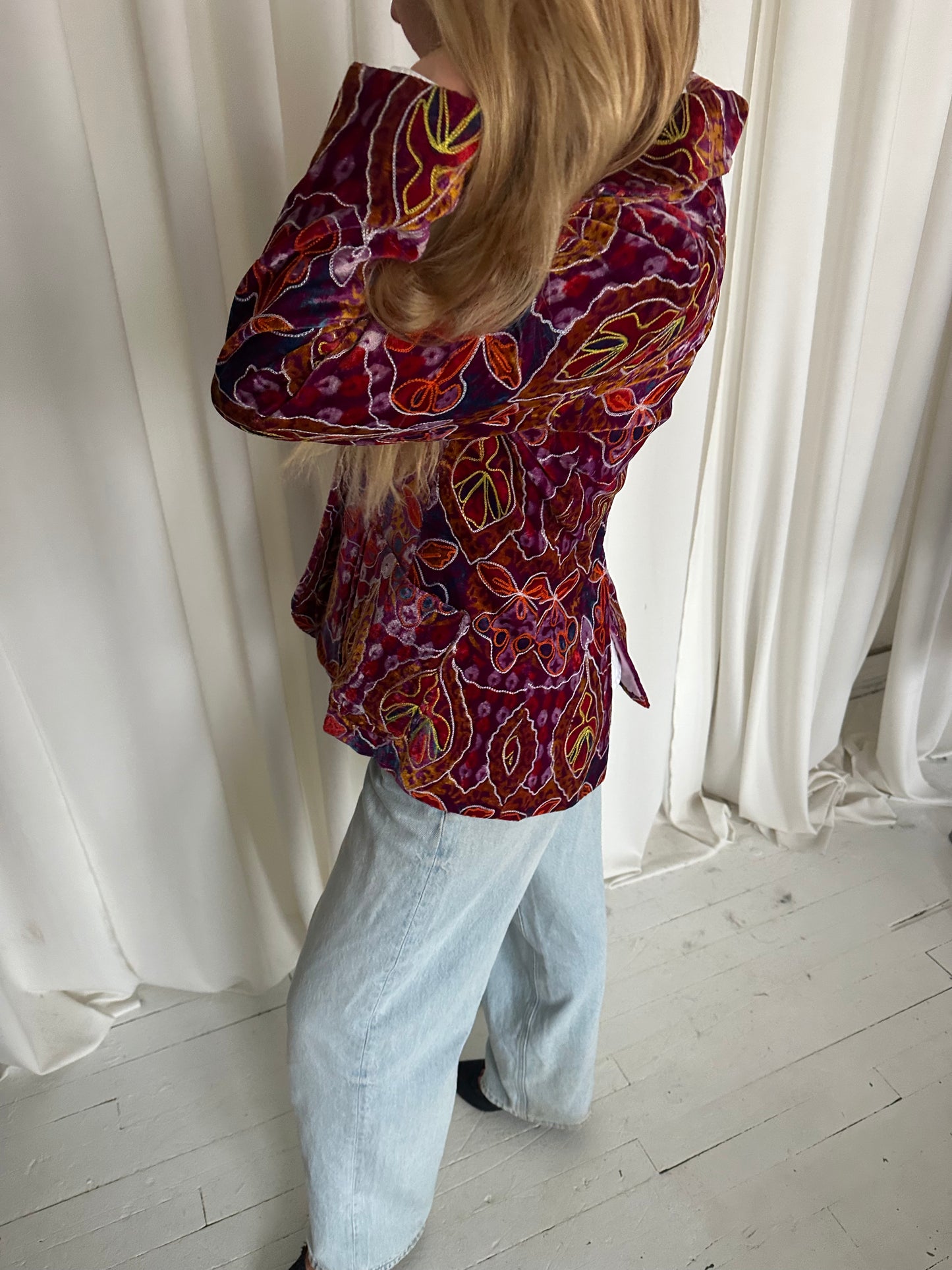 Vintage One-of-One Velvet Embroidered Blazer