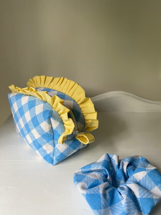 Makeup bag - blue and white