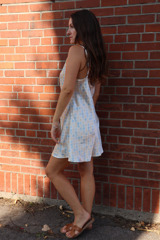 Vintage Y2K polka dot slip dress