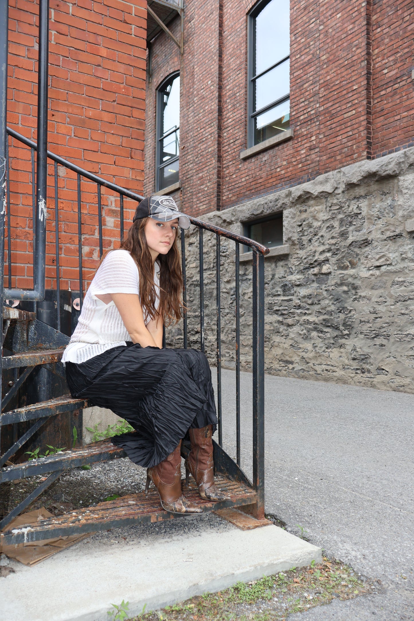 Vintage 90's textured maxi skirt