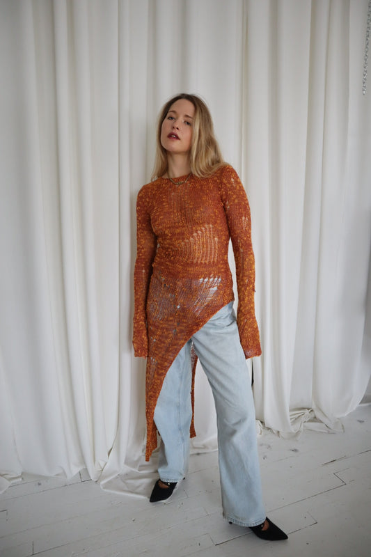 Asymmetrical Knit Long Sleeve Top