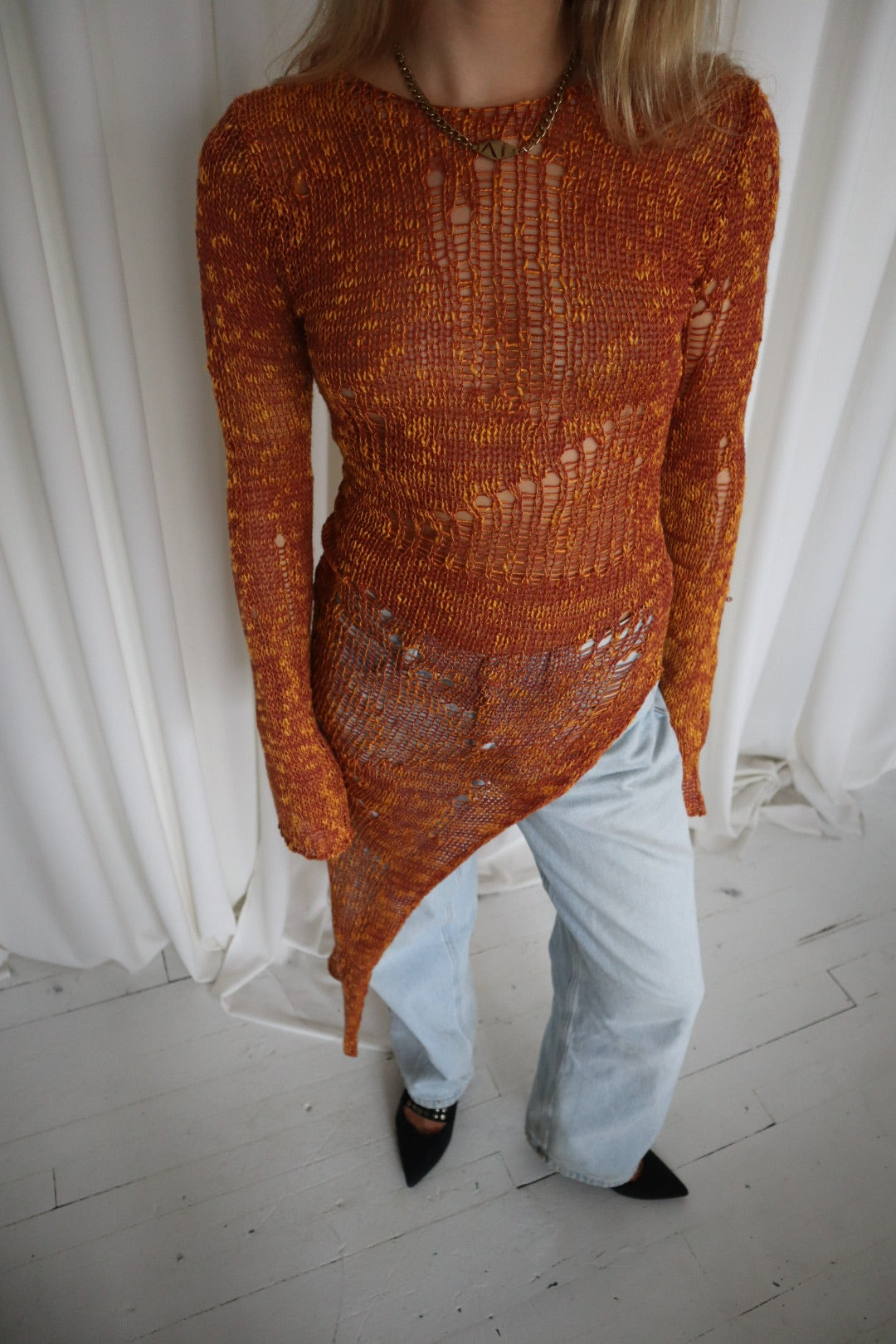 Asymmetrical Knit Long Sleeve Top