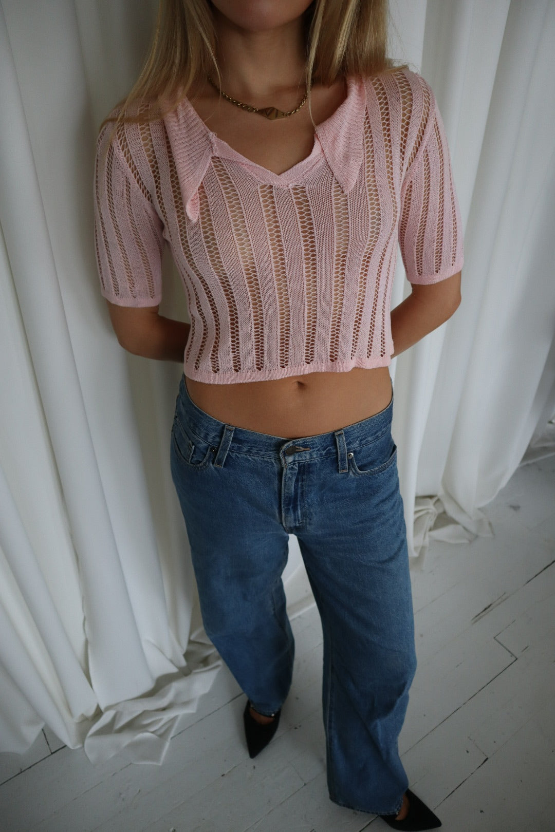 Vintage 70's Pink Knit Top