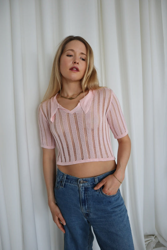 Vintage 70's Pink Knit Top