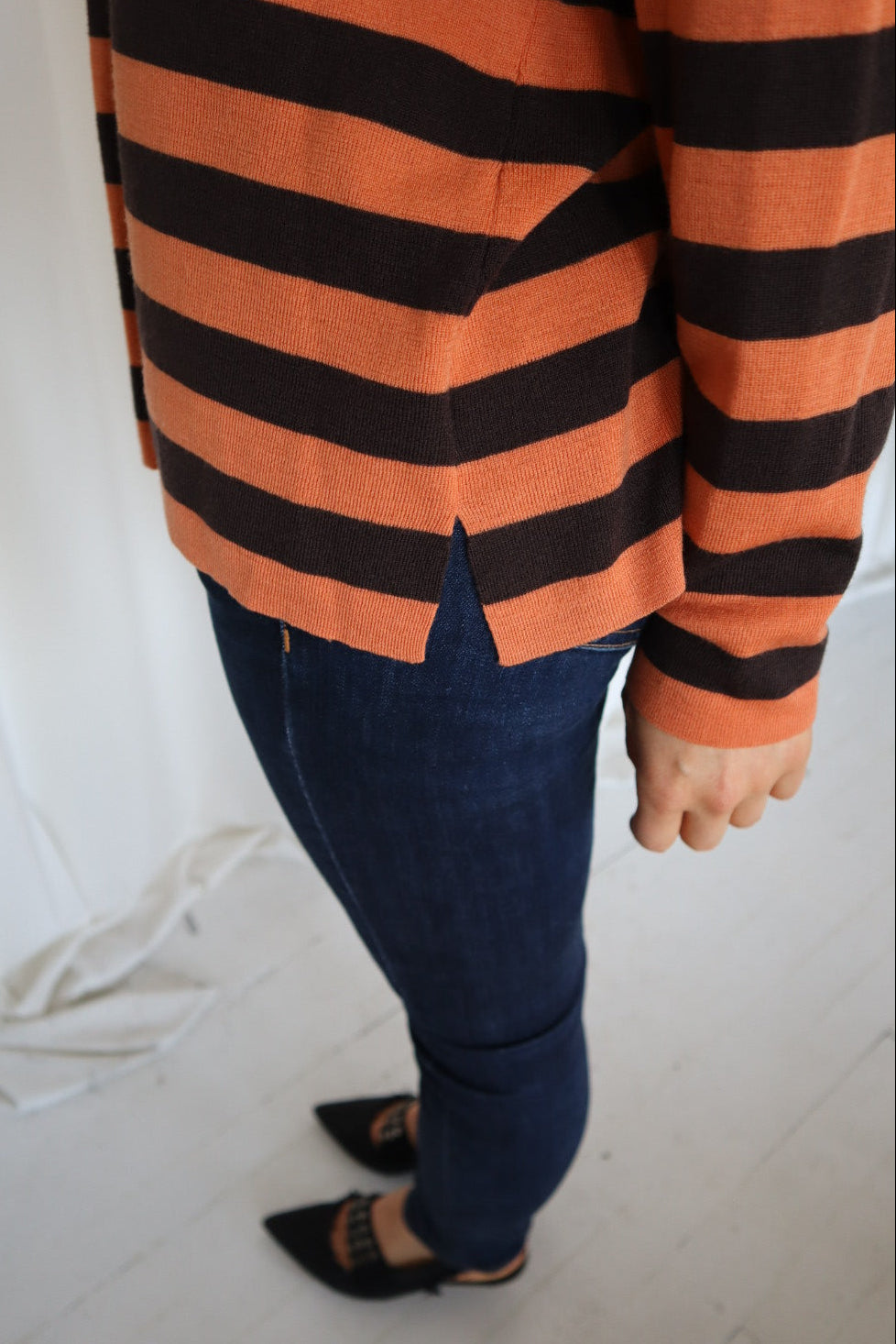 Vintage Striped Long Sleeve Polo