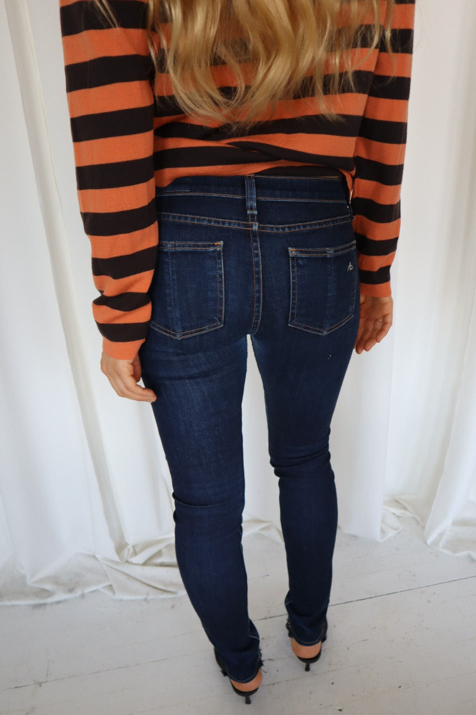 Vintage Striped Long Sleeve Polo