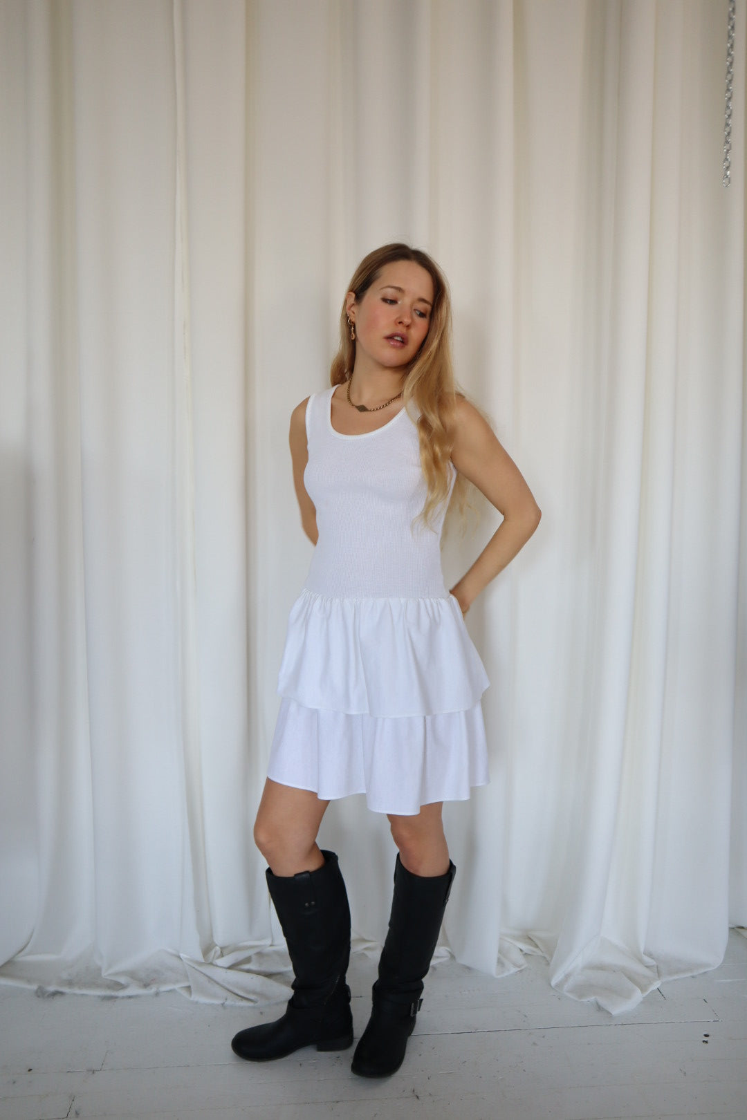 Vintage Minimal Cotton Tank Dress