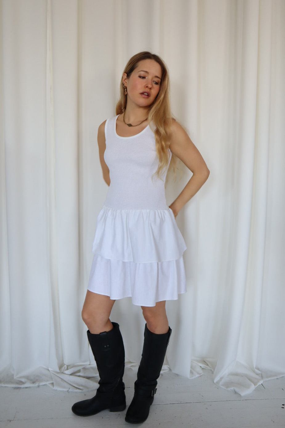 Vintage 90's White Cotton Dress