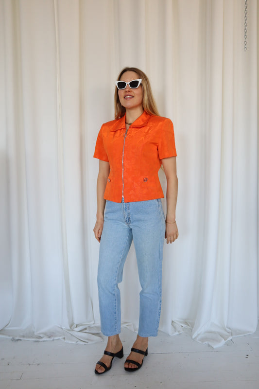Vintage 80s Tailored Orange Top