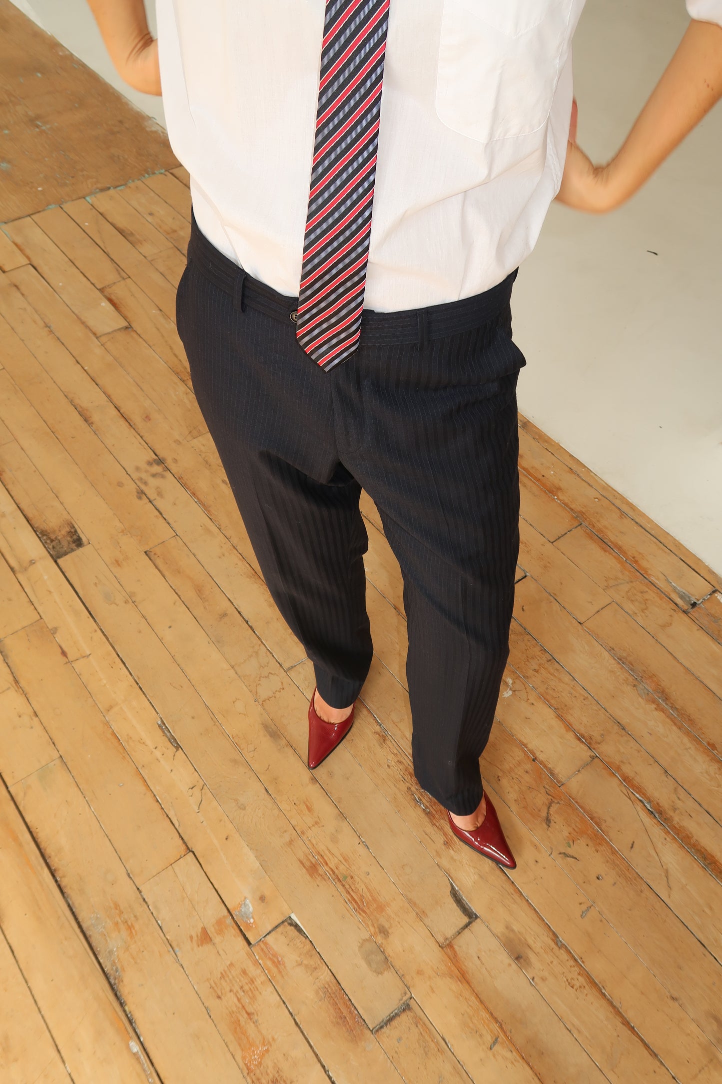 Red, Blue & White Striped Tie