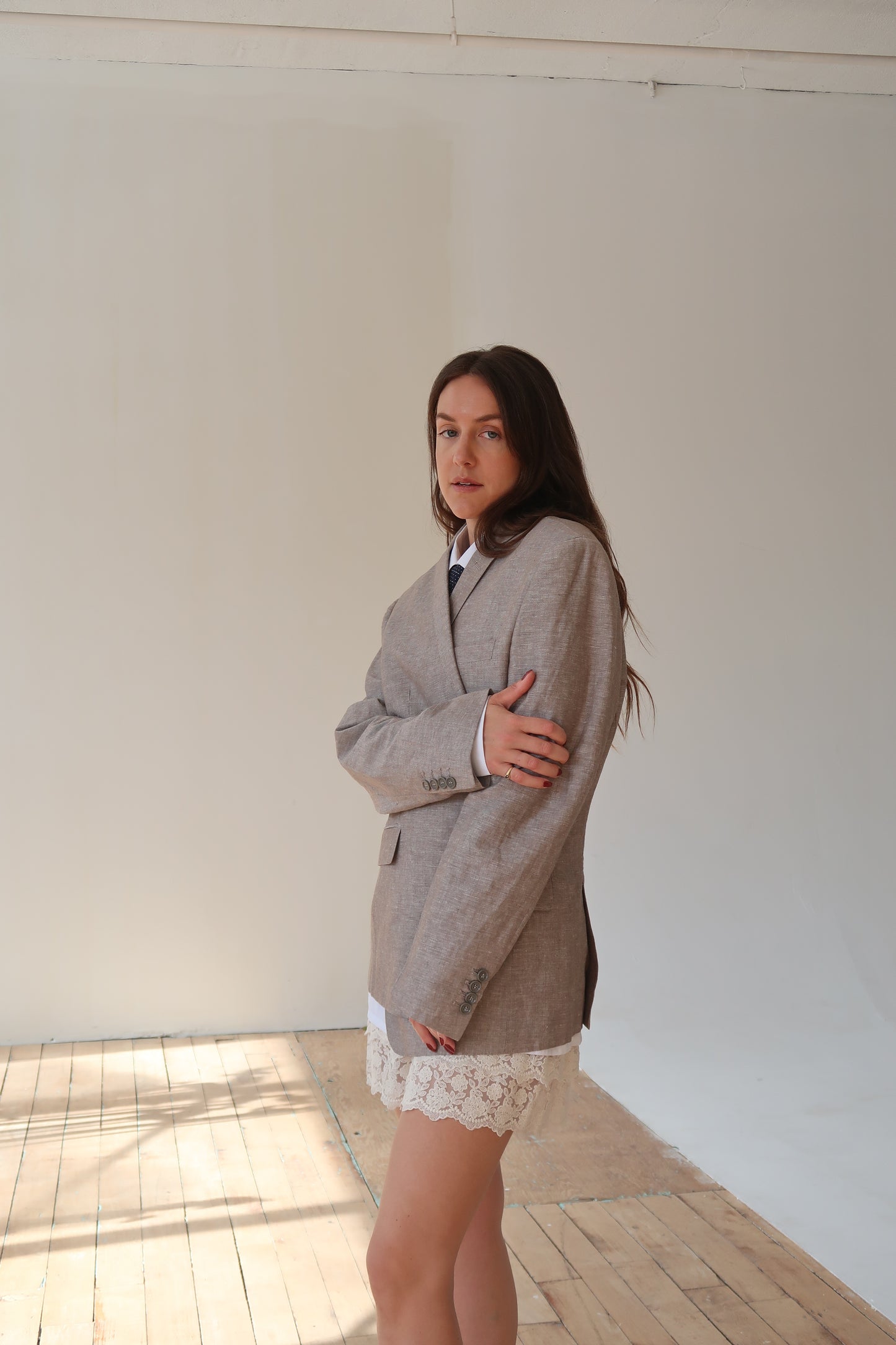 Vintage Linen Suit Jacket