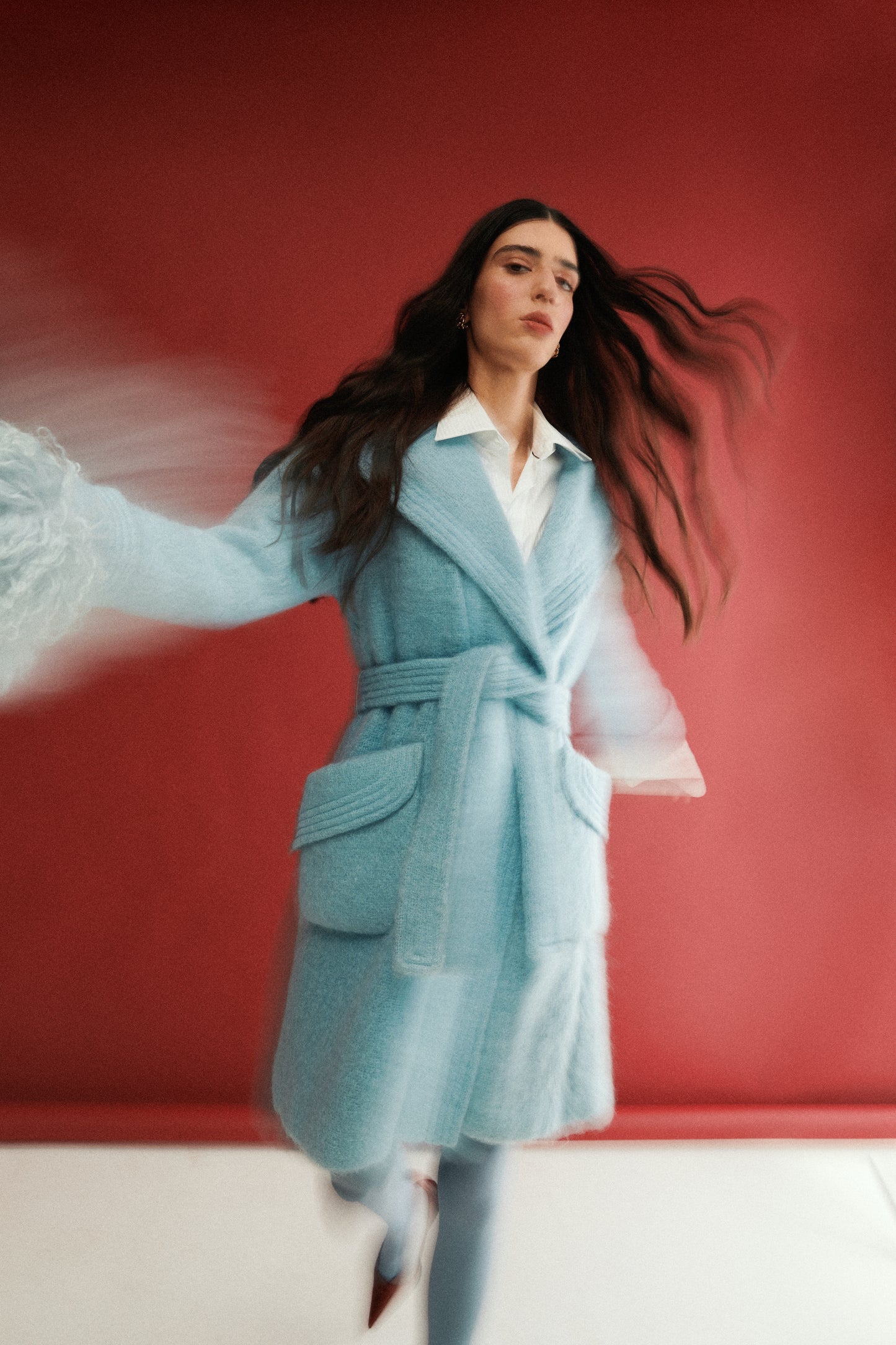 Vintage 1960's Blue Wool Coat