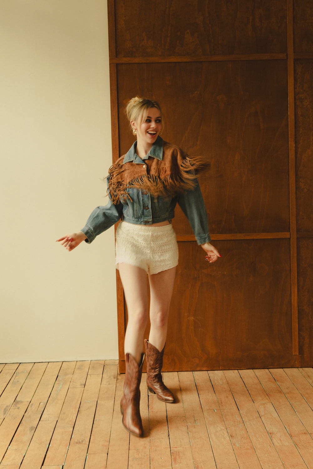 Vintage Western Denim and Suede Matching Set