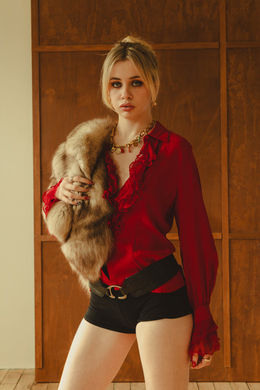 Vintage 80's Black Leather Belt