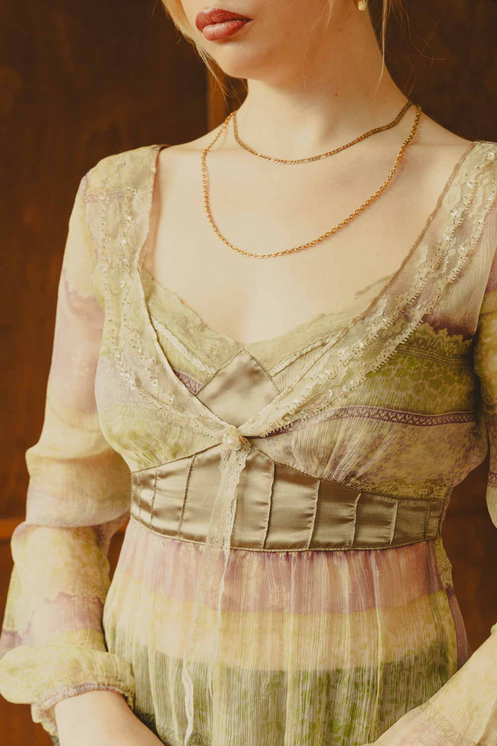 Vintage Sheer Fairy Beaded Blouse