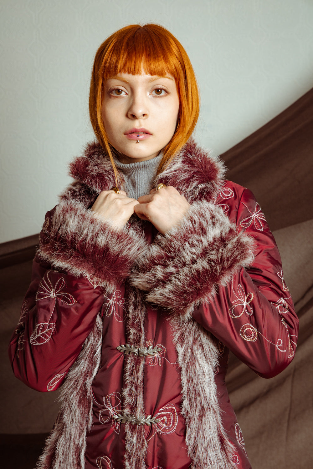 Cherry Red Faux Fur Y2K Winter Jacket – Bratz Doll Style