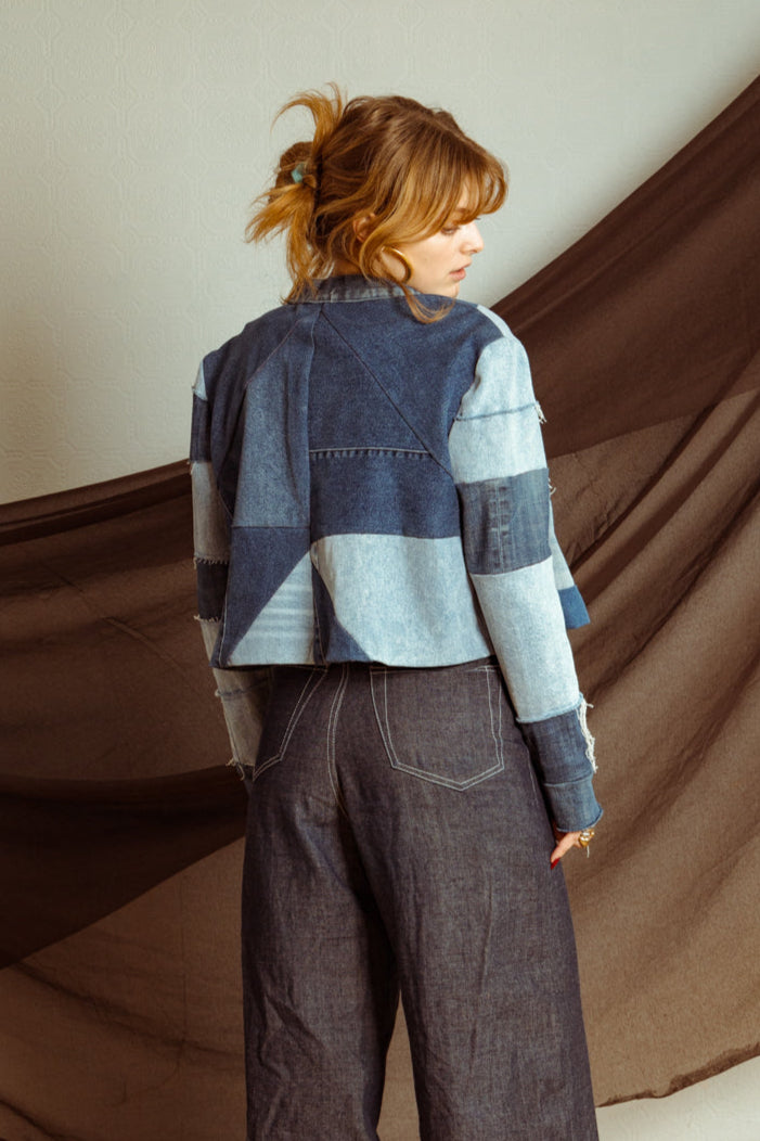 Upcycled Vintage Denim Patchwork Jacket