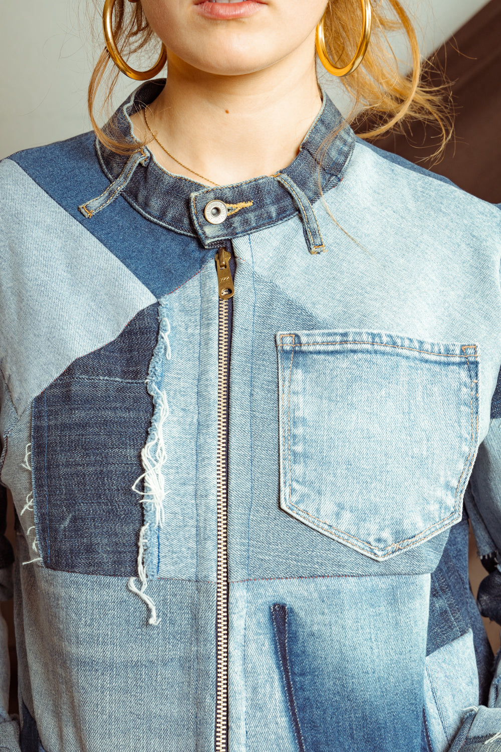 Upcycled Vintage Denim Patchwork Jacket