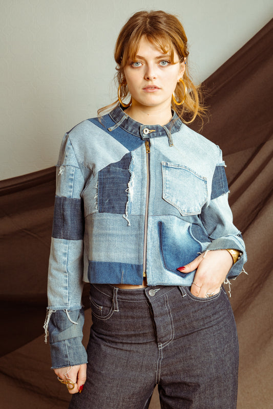 Upcycled Vintage Denim Patchwork Jacket