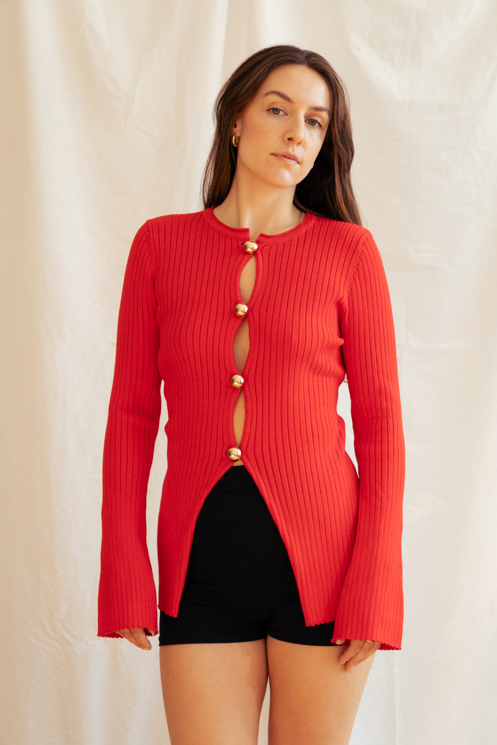 Red Knit Top