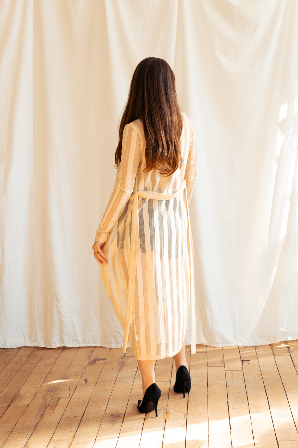 Vintage Beige Sheer Robe