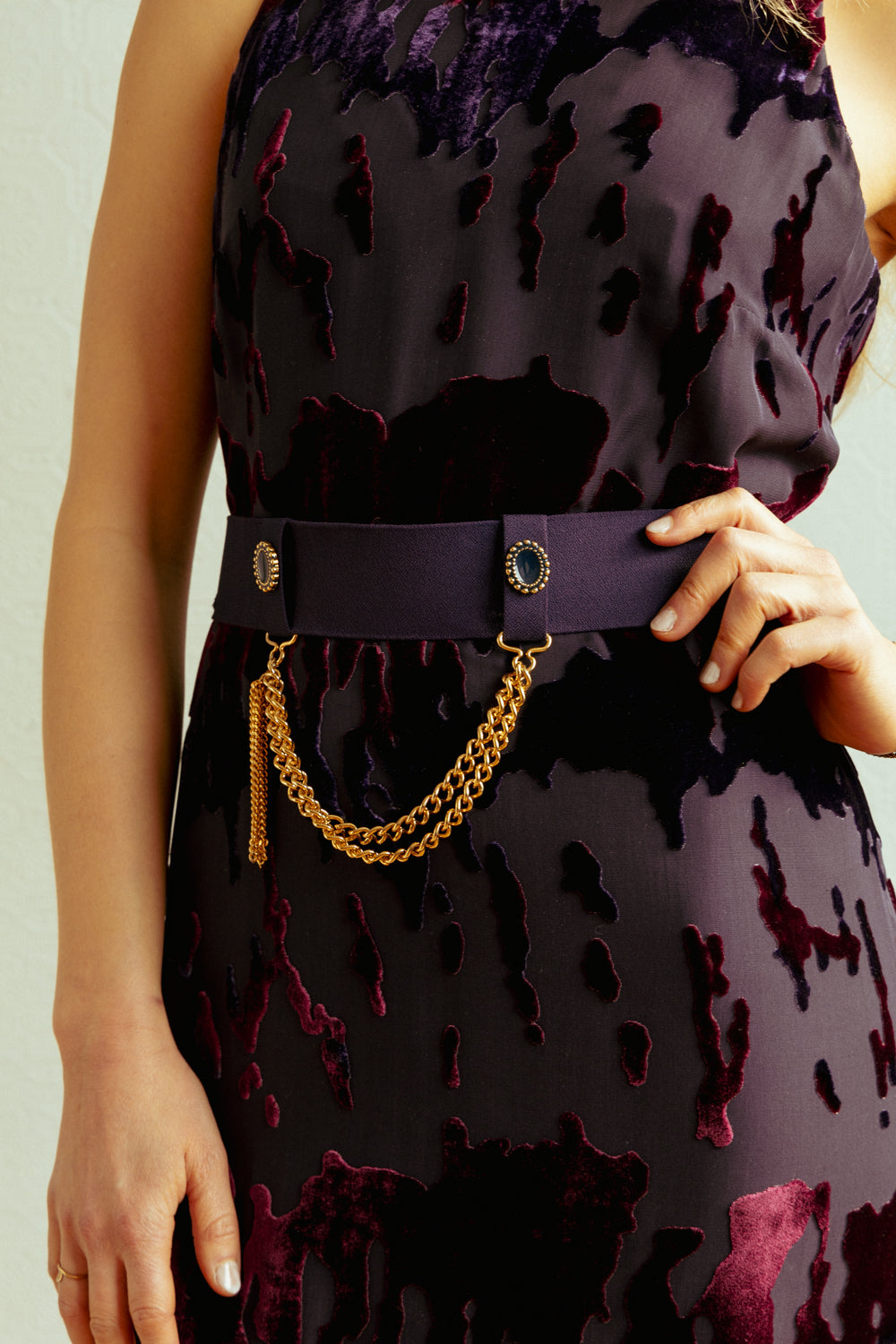 Vintage 90s Sleeveless Velvet Maxi Dress