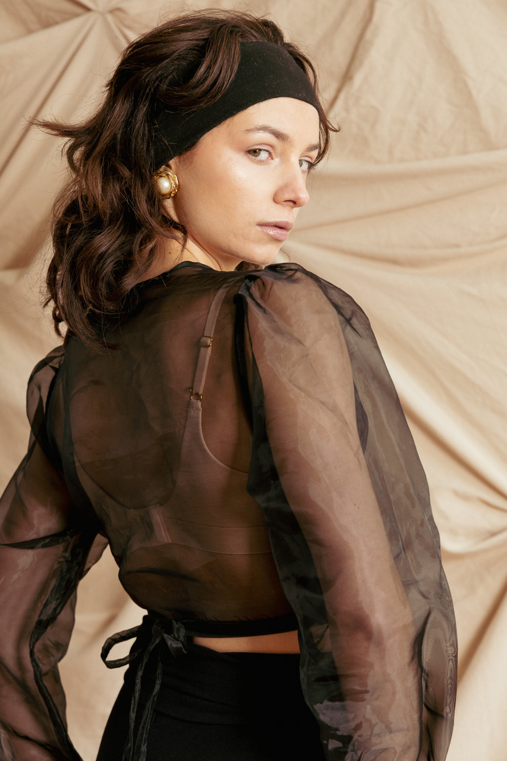 Vintage Sheer Black Blouse