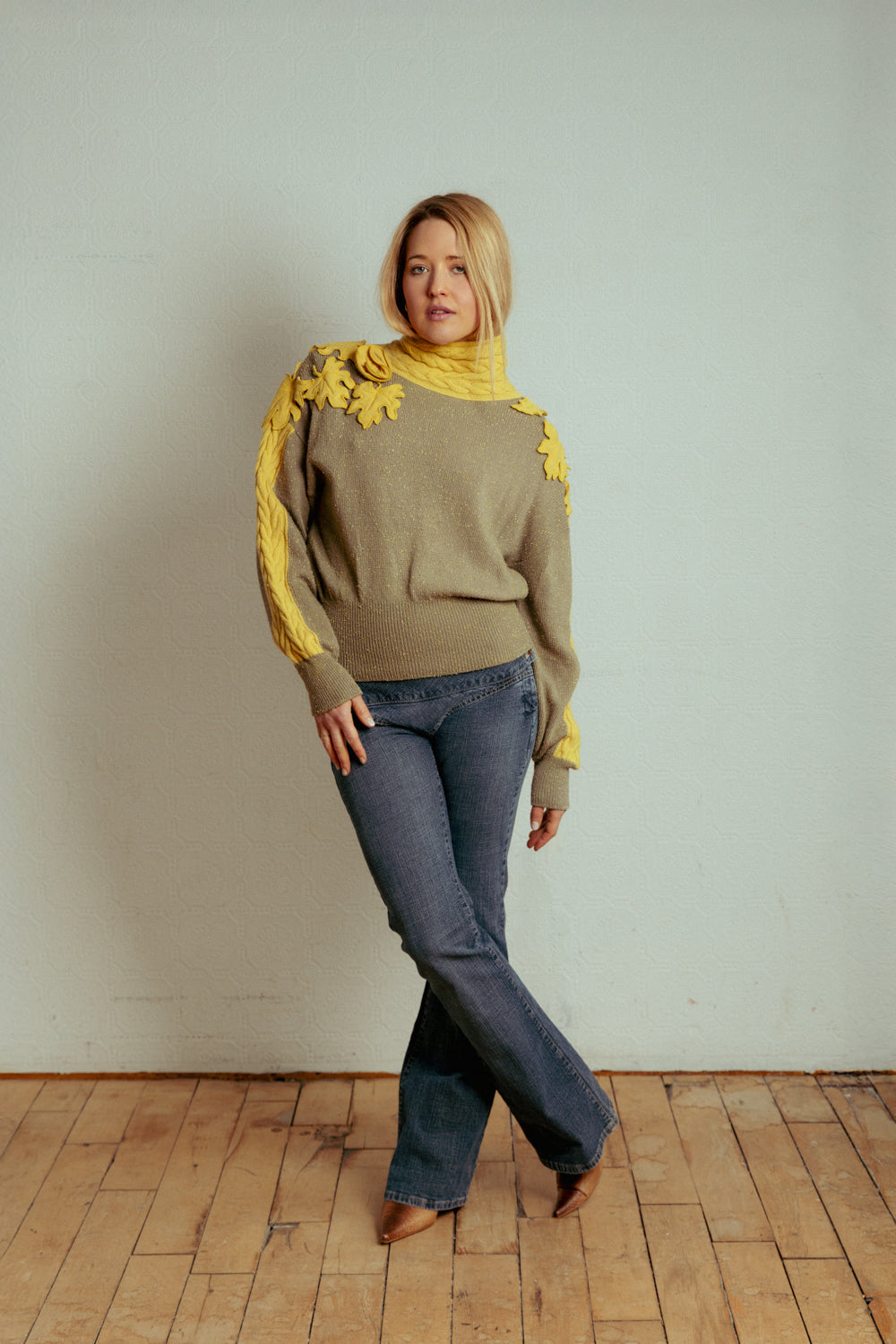 Vintage 80s Designer ESCADA Knit Turtleneck Sweater