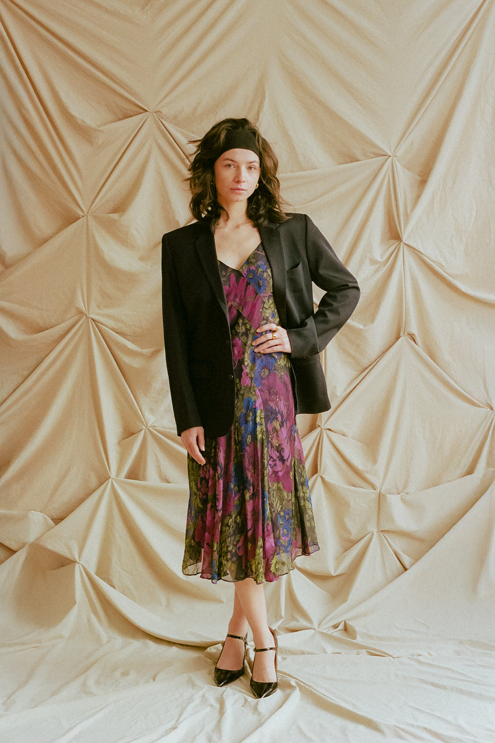 Vintage 90s Ralph Lauren Silk Dress