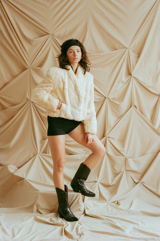 70s Vintage Rabbit Fur Jacket