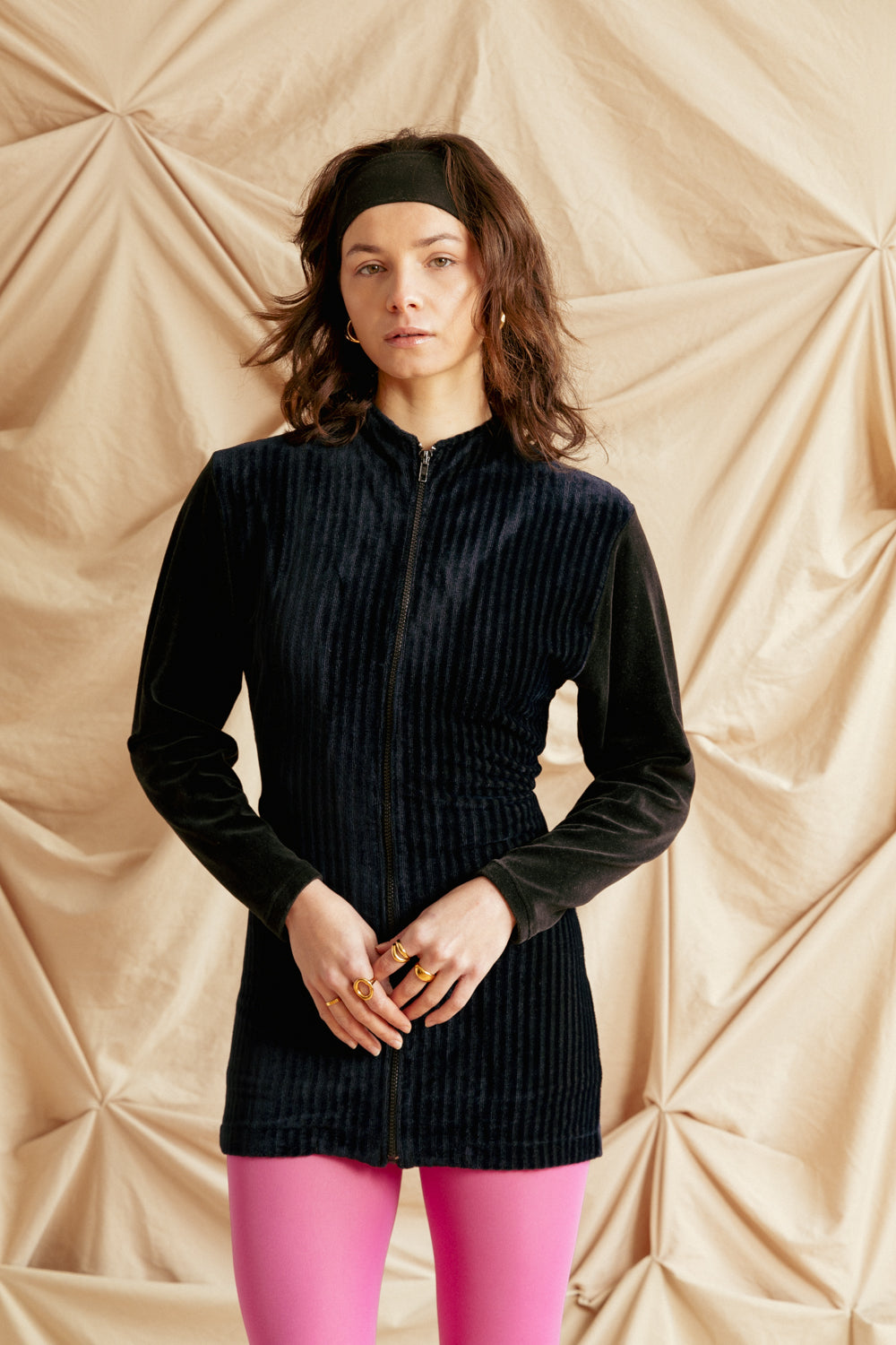 Vintage 90s Velvet Striped Mini Dress