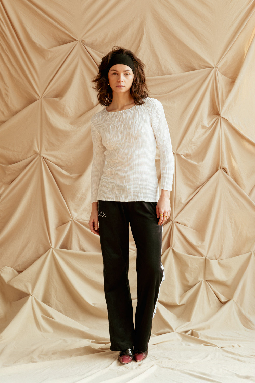 Y2K Vintage Stretchy Textured Long Sleeve Top