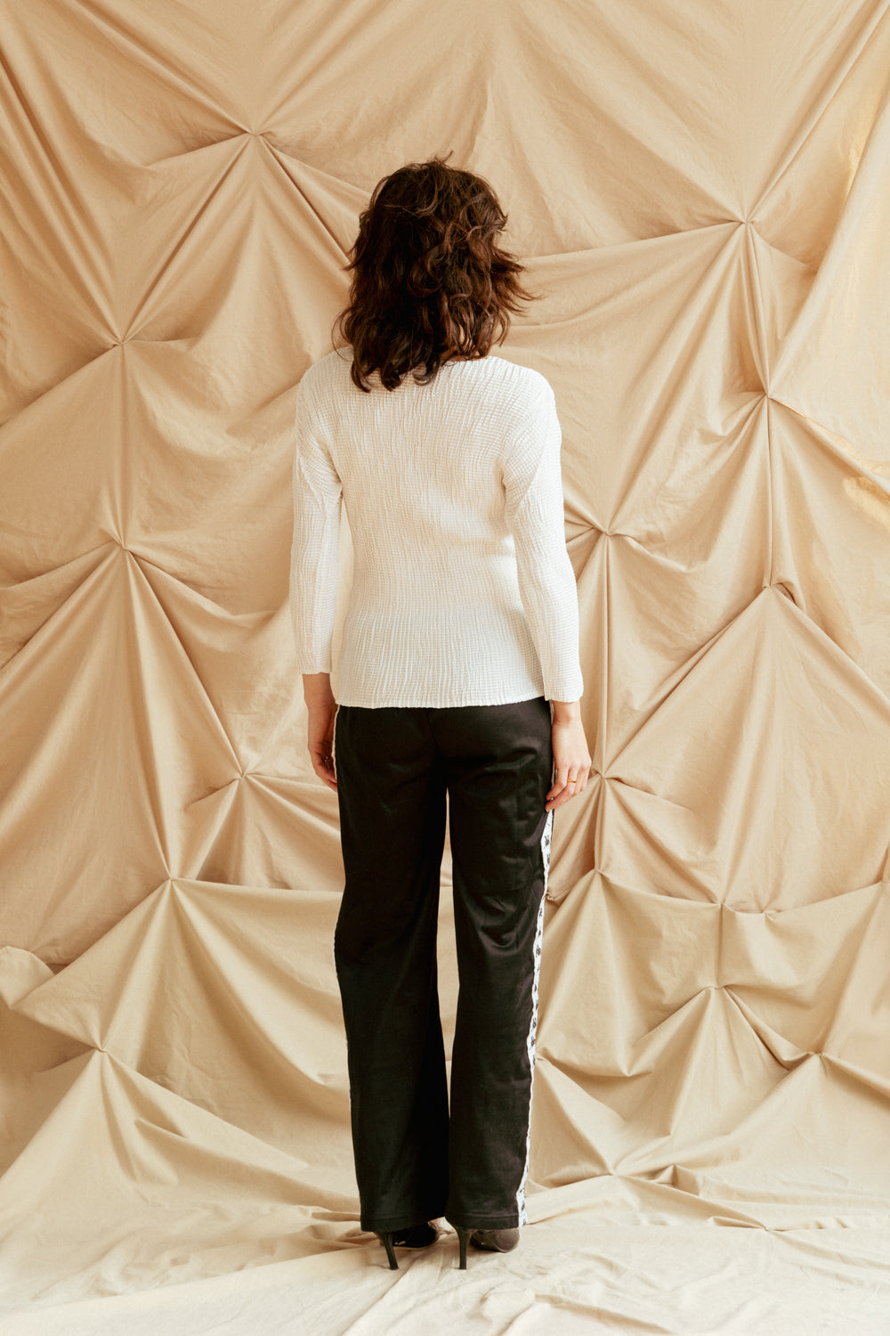 Y2K Vintage Stretchy Textured Long Sleeve Top