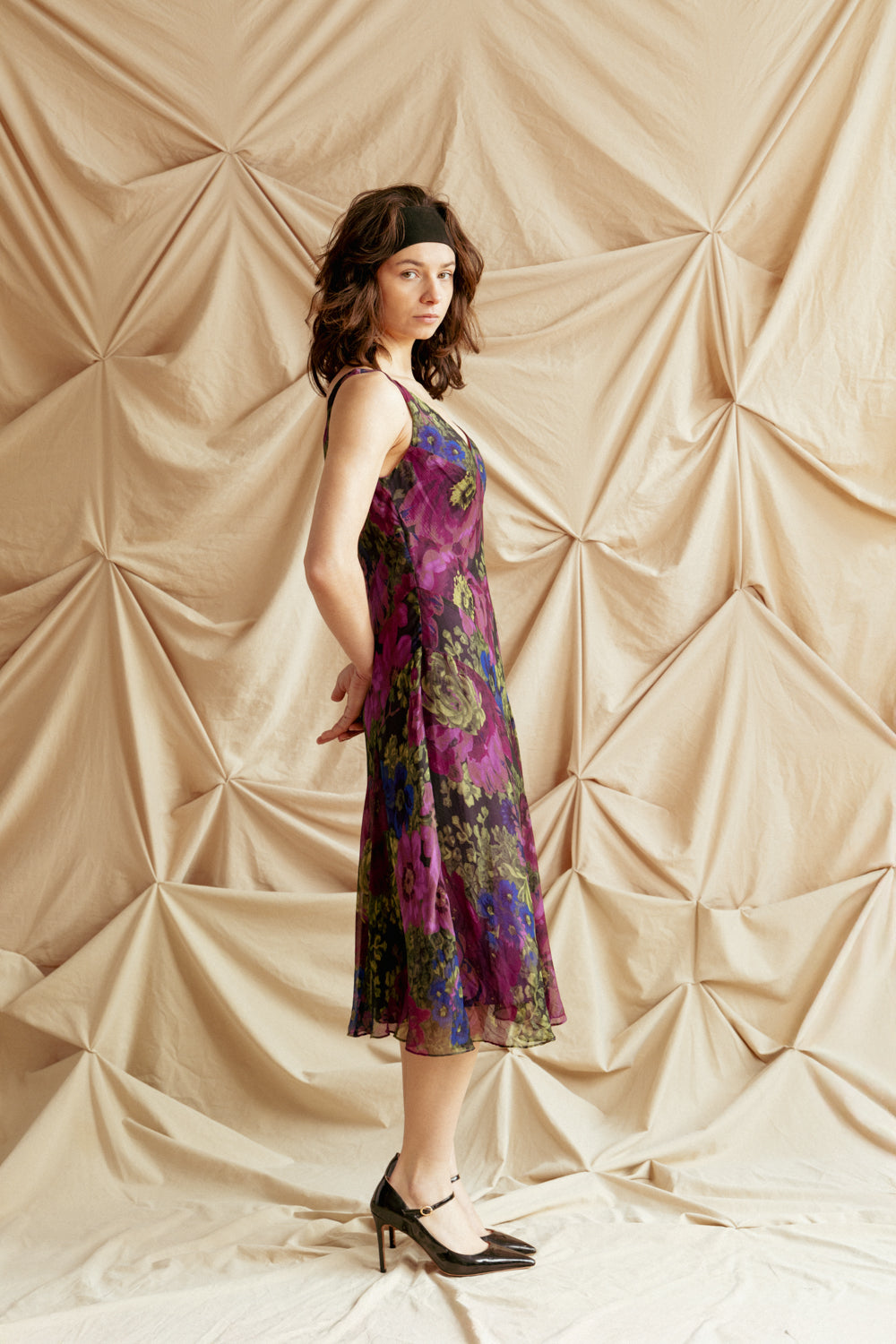 Vintage 90s Ralph Lauren Silk Dress